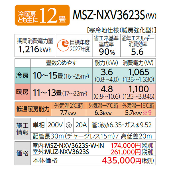 MSZ-NXV3623S-W