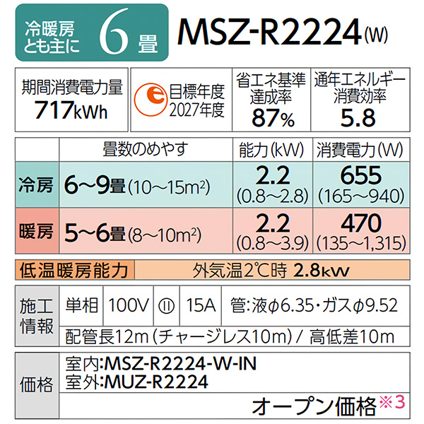 MSZ-R2224-W