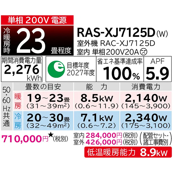 RAS-XJ7125D-W