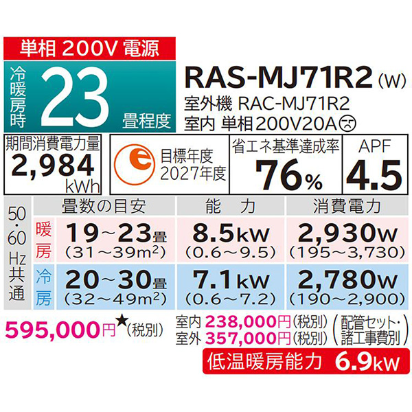 RAS-MJ71R2-W