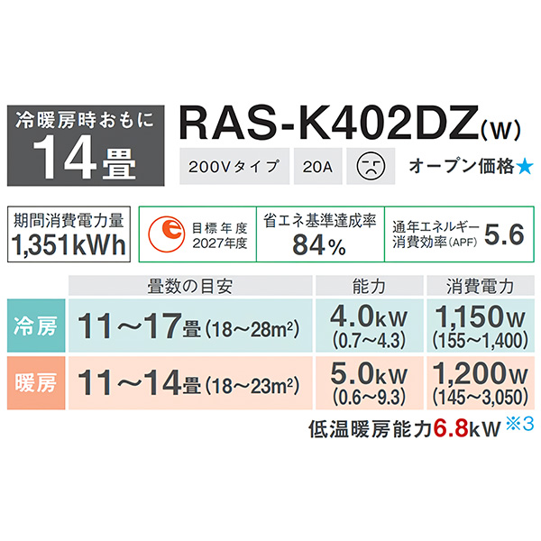 RAS-K402DZ-W