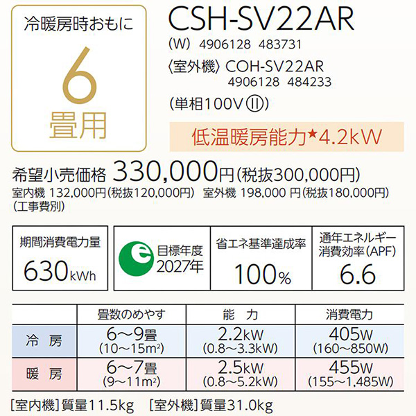 CSH-SV22AR-W