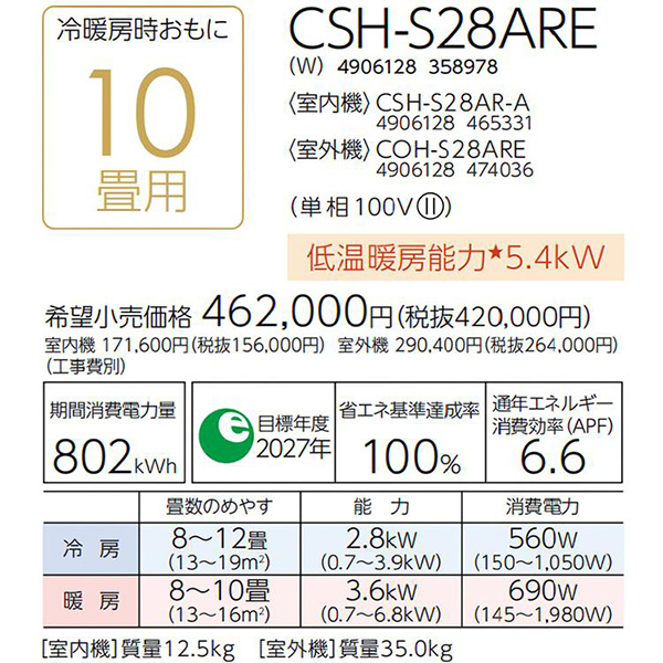 CSH-S28ARE-W