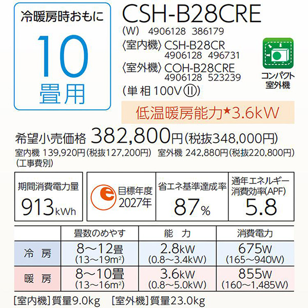 CSH-B28CRE-W